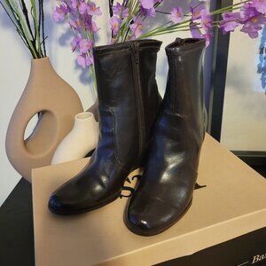 Bass Dark Brown Wedge Booties (Size 8)